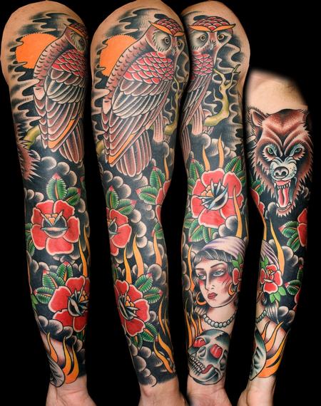 Tattoos - Traditional Sleeve by Myke Chambers - 62722